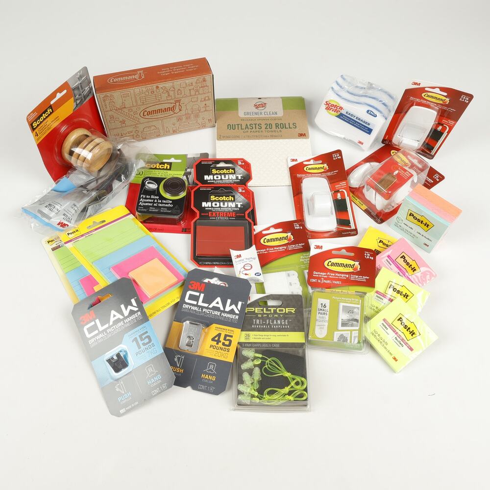 Lot of 24 3M Scotch Bright Command Claw Post It Peltor Mixed Lot Junk Drawer